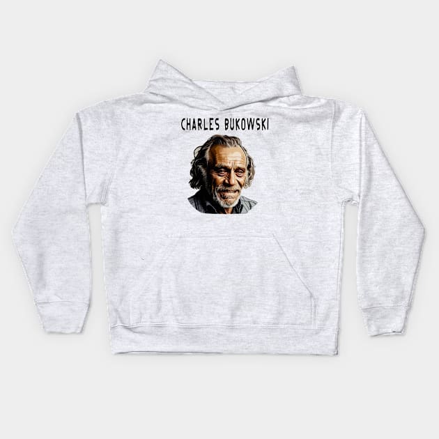 Charles Bukowski Kids Hoodie by Moulezitouna